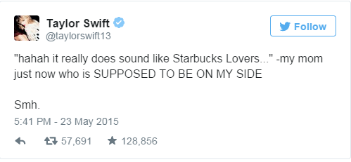 Taylor Swift S Mum Thought Starbucks Lovers Was In The Blank Space Lyrics Too Taylor Swift S Mum Thought Starbucks Lovers Was In The Blank Space Lyrics Too